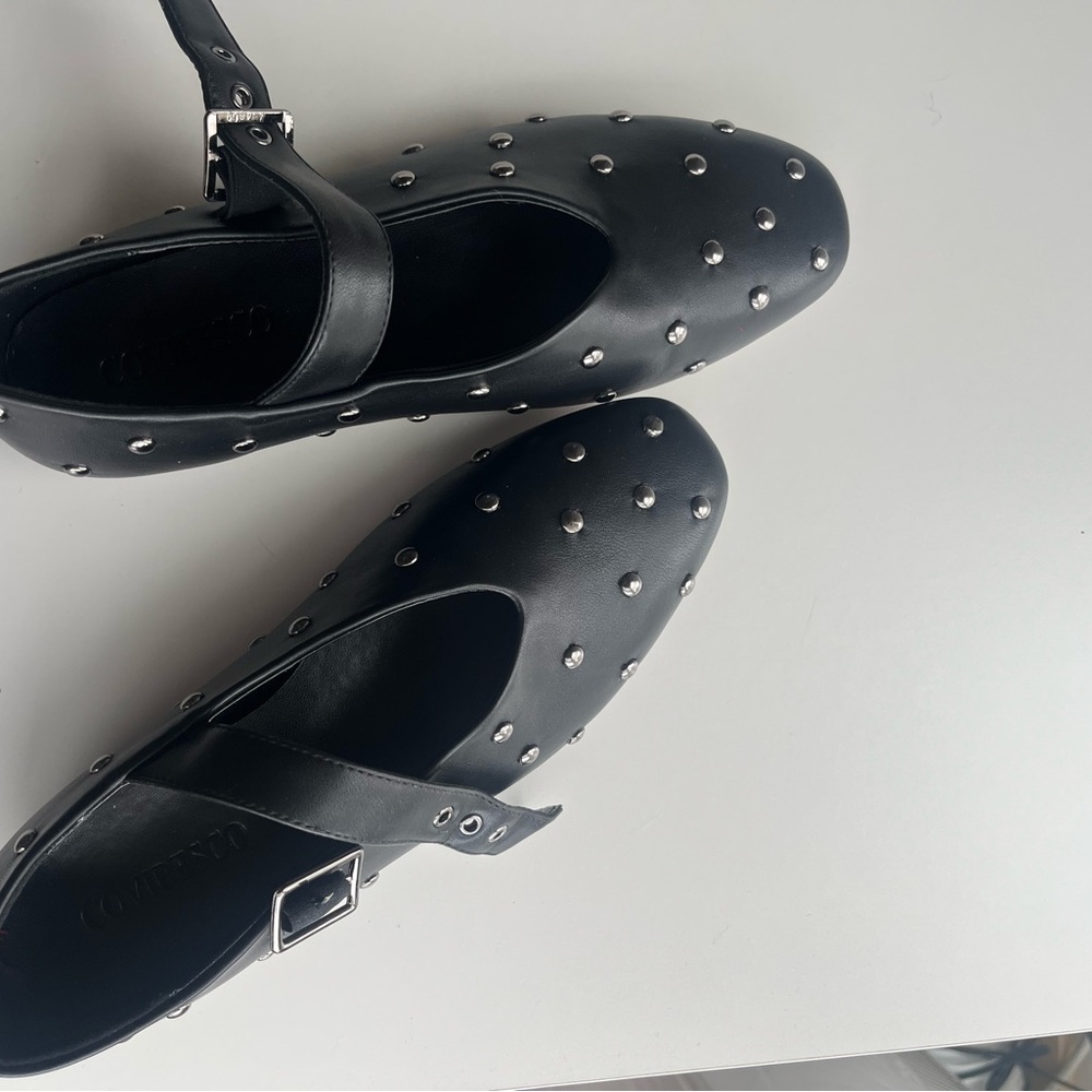 Studded Black Mary Jane Shoes